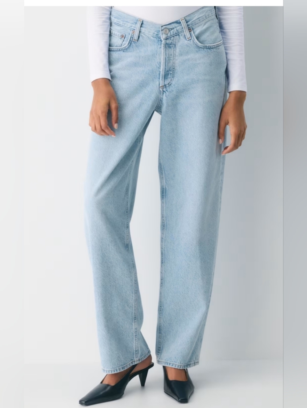 Agolde Light Blue V Waist Baggy Jeans